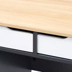 Scrivania per computer in legno con 2 cassetti Reed - Grigio/Bianco - Baxton Studio: Stile contemporaneo, alloggiamento CPU, Mobili per ufficio a casa