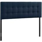 Testiera in tessuto completamente imbottita Lily blu marino - Modway