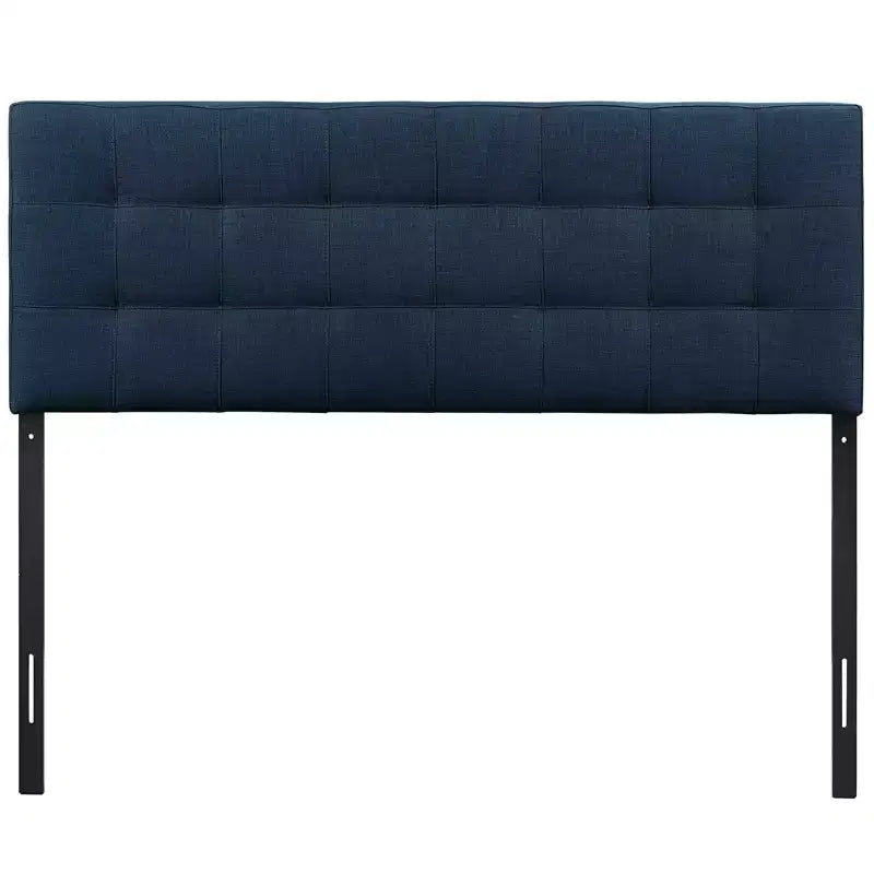 Testiera in tessuto completamente imbottita Lily blu marino - Modway
