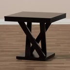 Everdon tavolino moderno, marrone scuro - Baxton Studio: Robusto tavolino quadrato per soggiorno