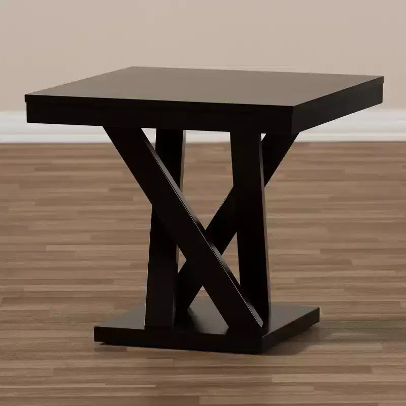 Everdon tavolino moderno, marrone scuro - Baxton Studio: Robusto tavolino quadrato per soggiorno