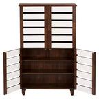 Gisela Mobile Scarpiera Bicolore a 4 Ante Rovere/Bianco - Baxton Studio