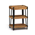 Alaterre Furniture 21" Ryegate Natural Brown Live Edge Solid Wood End Table: Metal Frame, Dual Shelves