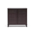 Glidden Wood Modern Shoe Cabinet (Basso) Marrone Scuro - Baxton Studio