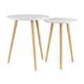 Nesting End Tables with Circular Top White - Yorkshire Home
