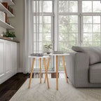 Tavolini a Nido con Piano Rotondo Bianco - Yorkshire Home