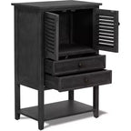 Elmhurst Mobiletto Grigio Scuro - Finch: Stile Tradizionale, Ferramenta in Bronzo, Struttura in Legno, 2 Ante, 2 Cassetti
