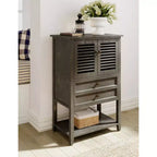 Elmhurst Mobiletto Grigio Scuro - Finch: Stile Tradizionale, Ferramenta in Bronzo, Struttura in Legno, 2 Ante, 2 Cassetti