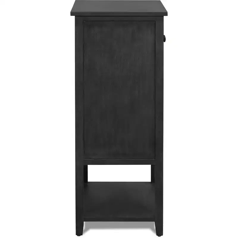 Elmhurst Mobiletto Grigio Scuro - Finch: Stile Tradizionale, Ferramenta in Bronzo, Struttura in Legno, 2 Ante, 2 Cassetti