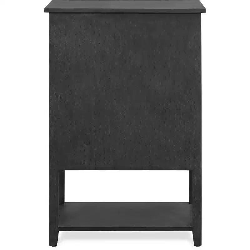 Elmhurst Mobiletto Grigio Scuro - Finch: Stile Tradizionale, Ferramenta in Bronzo, Struttura in Legno, 2 Ante, 2 Cassetti