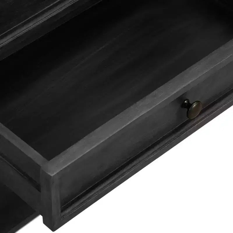 Elmhurst Mobiletto Grigio Scuro - Finch: Stile Tradizionale, Ferramenta in Bronzo, Struttura in Legno, 2 Ante, 2 Cassetti