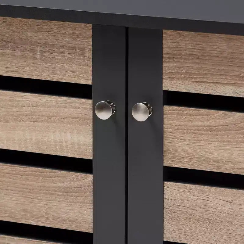 Gisela 2 - Mobile scarpiera a porta grigio scuro - Baxton Studio: MDF e plastica indipendenti, contiene 9 paia