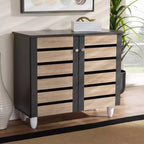 Gisela 2 - Mobile scarpiera a porta grigio scuro - Baxton Studio: MDF e plastica indipendenti, contiene 9 paia