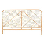Natural Brown Freestanding Rattan Headboard, for 152 × 203 cm Mattress