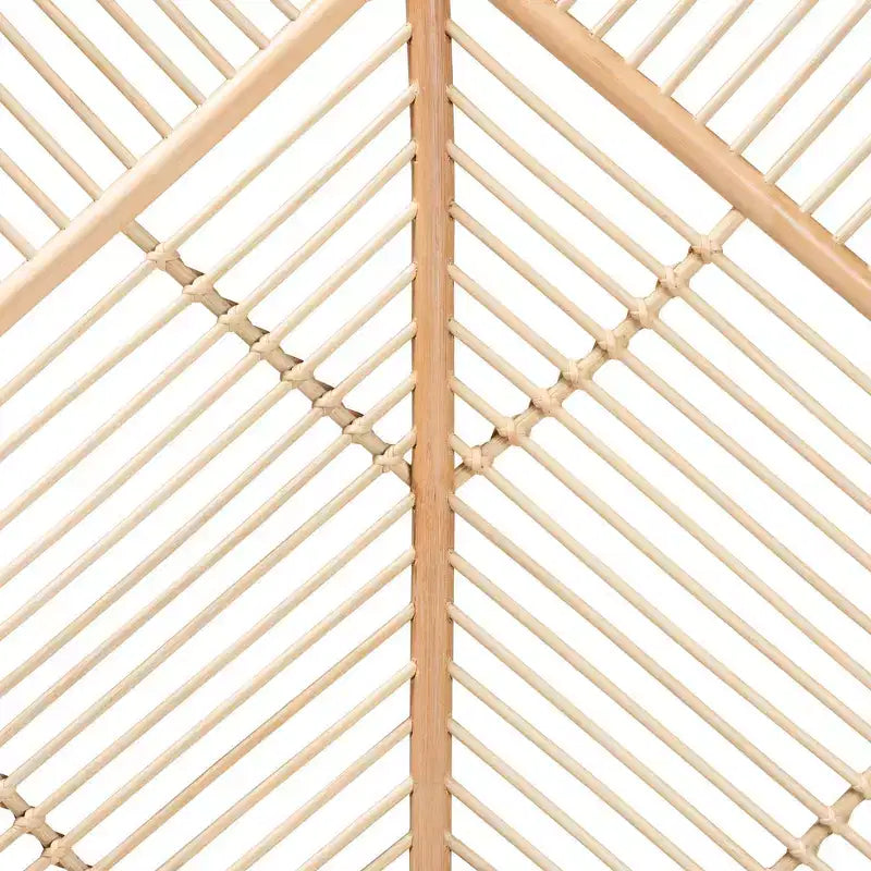 Natural Brown Freestanding Rattan Headboard, for 152 × 203 cm Mattress