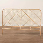 Natural Brown Freestanding Rattan Headboard, for 152 × 203 cm Mattress