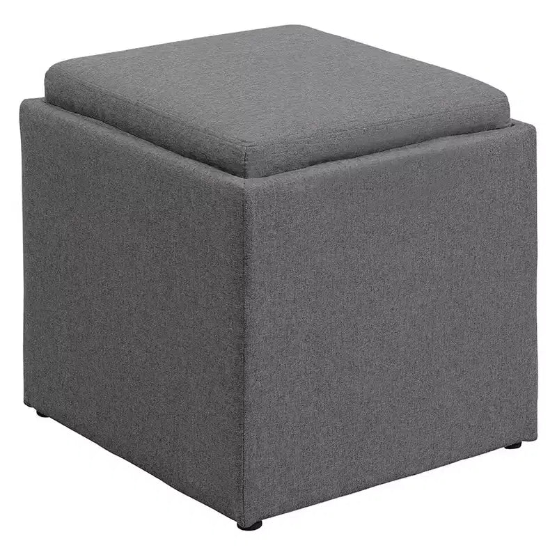 Designs4Comfort Park Avenue Single Ottoman with Stool and Reversible Tray - Breighton Home
