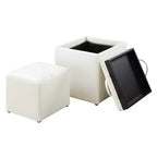 Pouf singolo Park Avenue Designs4Comfort con sgabello e vassoio reversibile - Breighton Home