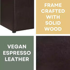 Pouf singolo Park Avenue Designs4Comfort con sgabello e vassoio reversibile - Breighton Home