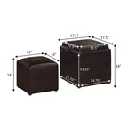 Pouf singolo Park Avenue Designs4Comfort con sgabello e vassoio reversibile - Breighton Home