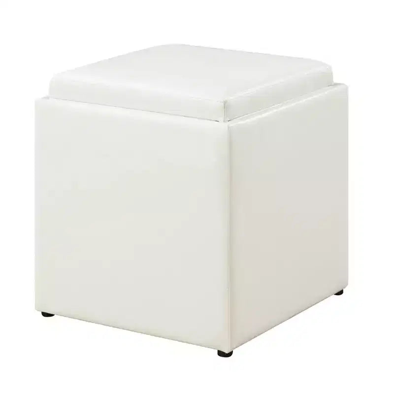 Pouf singolo Park Avenue Designs4Comfort con sgabello e vassoio reversibile - Breighton Home