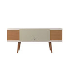 Mobile TV Utopia con gambe in legno allargato e 4 ripiani per TV fino a 50 - Manhattan Comfort