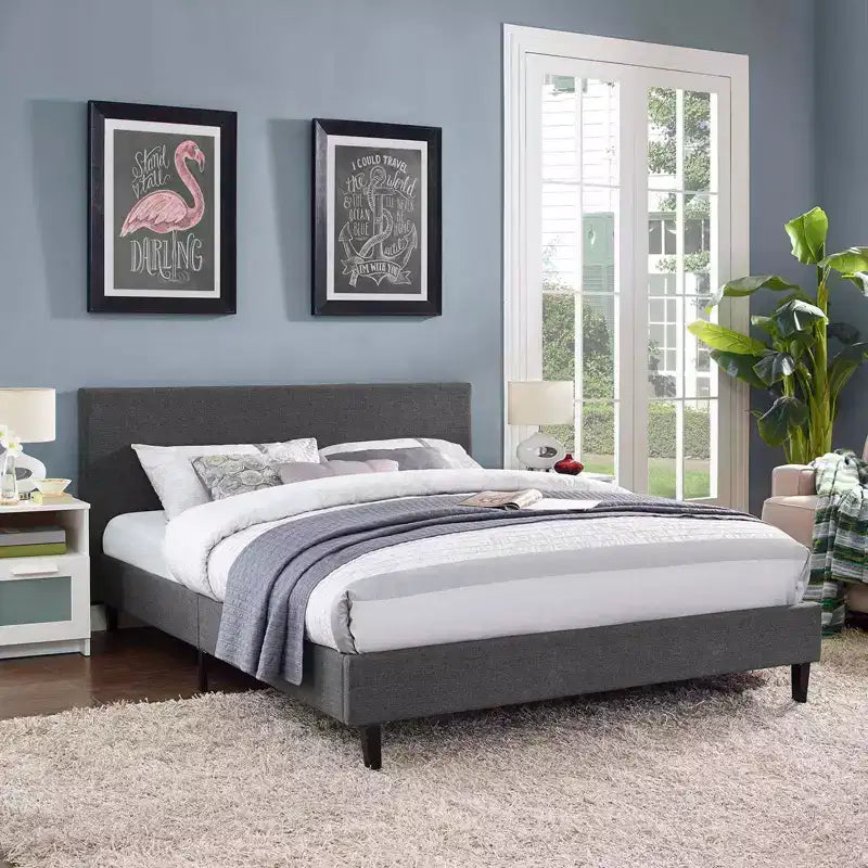 Letto Anya interamente in tessuto - Modway