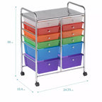 ECR4Kids Carrello Portaoggetti Salvaspazio con 12 Cassetti, Organizzatore Mobile