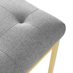 Sedia da pranzo di design in acciaio inossidabile dorato con rivestimento in tessuto Privy - Modway