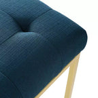 Sedia da pranzo di design in acciaio inossidabile dorato con rivestimento in tessuto Privy - Modway