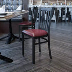 Flash Furniture Black Vertical Back Metal Restaurant Chair