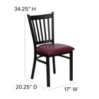 Flash Furniture Black Vertical Back Metal Restaurant Chair