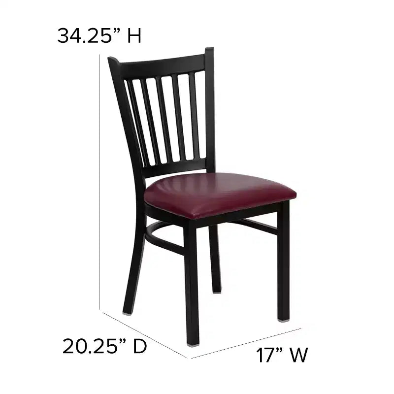 Flash Furniture Black Vertical Back Metal Restaurant Chair