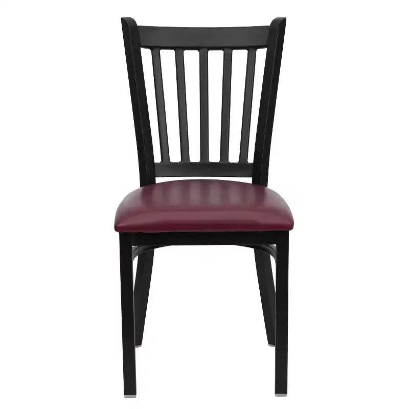 Flash Furniture Black Vertical Back Metal Restaurant Chair