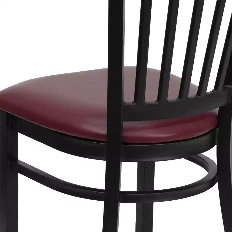 Flash Furniture Black Vertical Back Metal Restaurant Chair