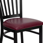 Flash Furniture Black Vertical Back Metal Restaurant Chair