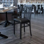 Flash Furniture Black Vertical Back Metal Restaurant Chair
