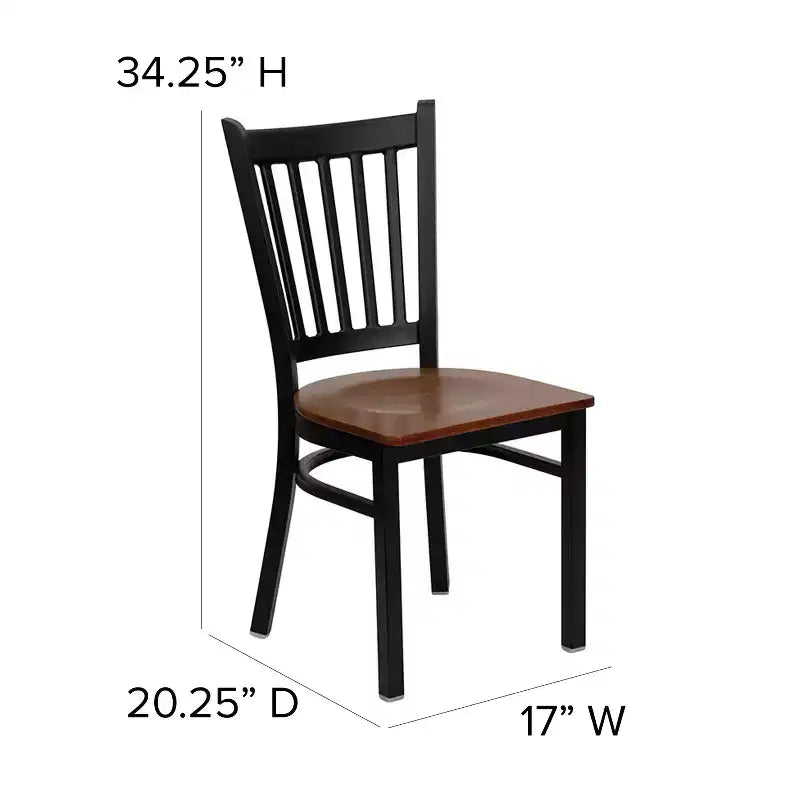 Flash Furniture Black Vertical Back Metal Restaurant Chair