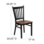 Flash Furniture Black Vertical Back Metal Restaurant Chair
