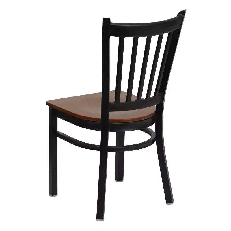 Flash Furniture Black Vertical Back Metal Restaurant Chair