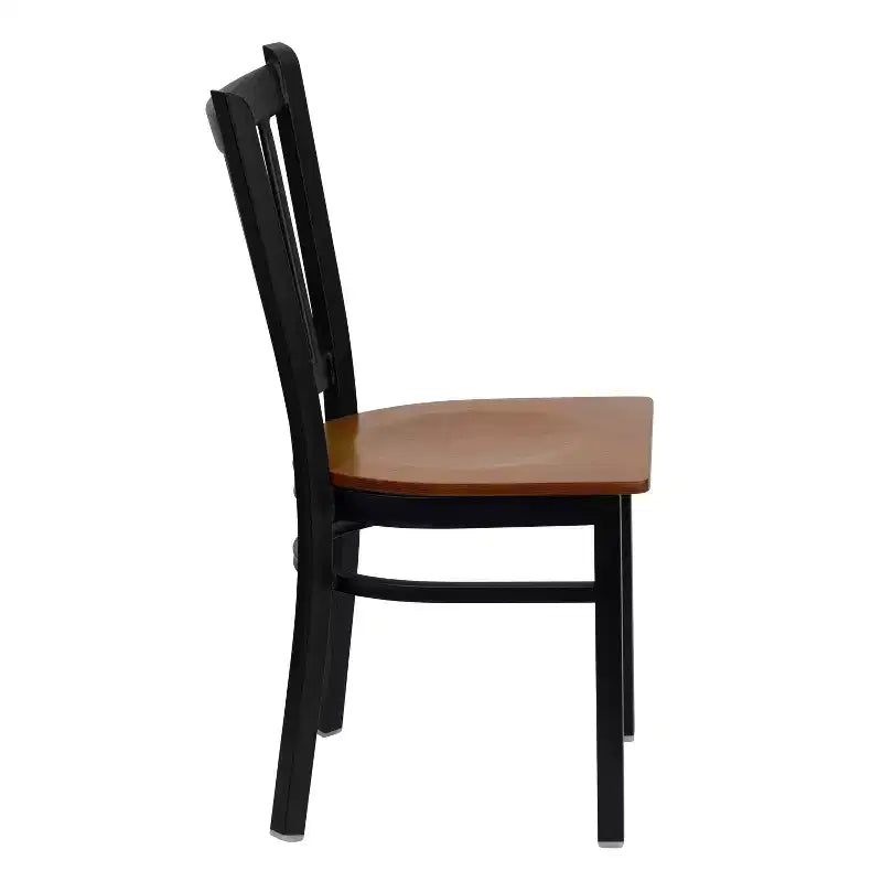 Flash Furniture Black Vertical Back Metal Restaurant Chair