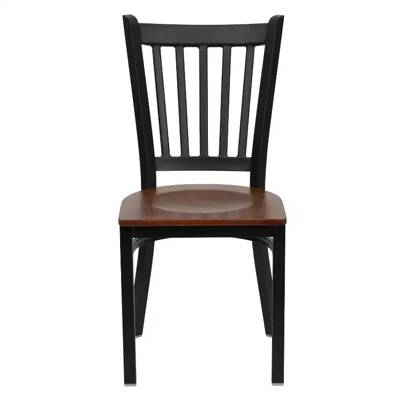 Flash Furniture Black Vertical Back Metal Restaurant Chair