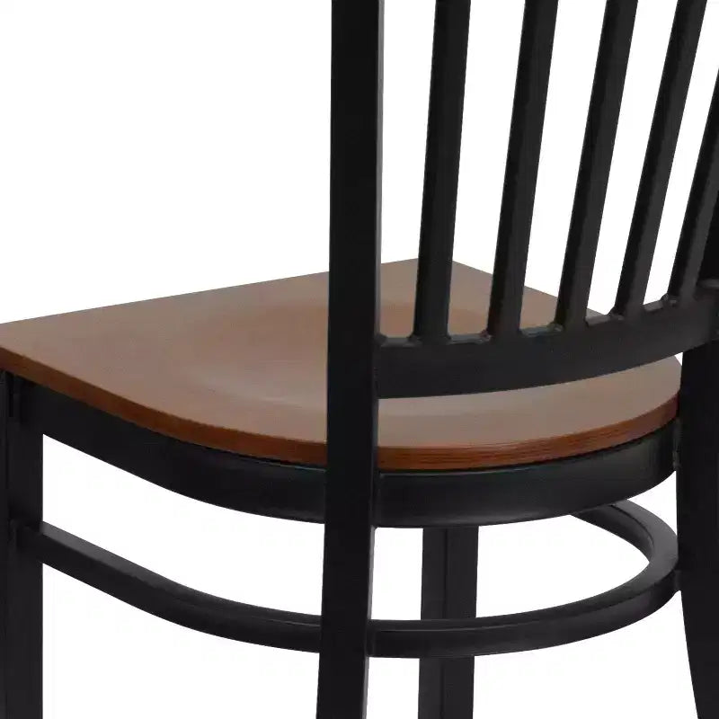 Flash Furniture Black Vertical Back Metal Restaurant Chair