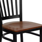 Flash Furniture Black Vertical Back Metal Restaurant Chair