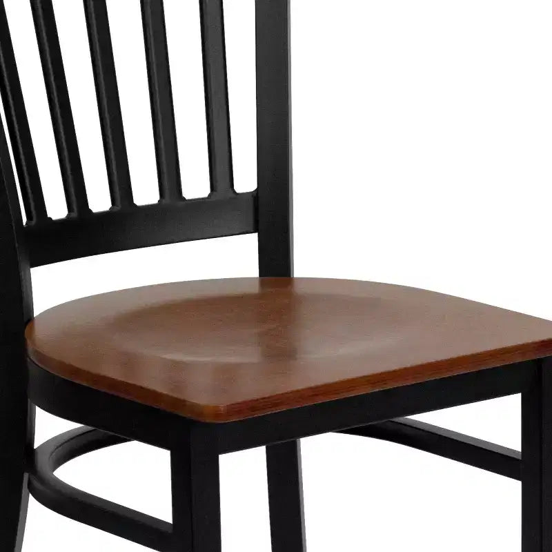 Flash Furniture Black Vertical Back Metal Restaurant Chair