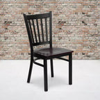 Flash Furniture Black Vertical Back Metal Restaurant Chair