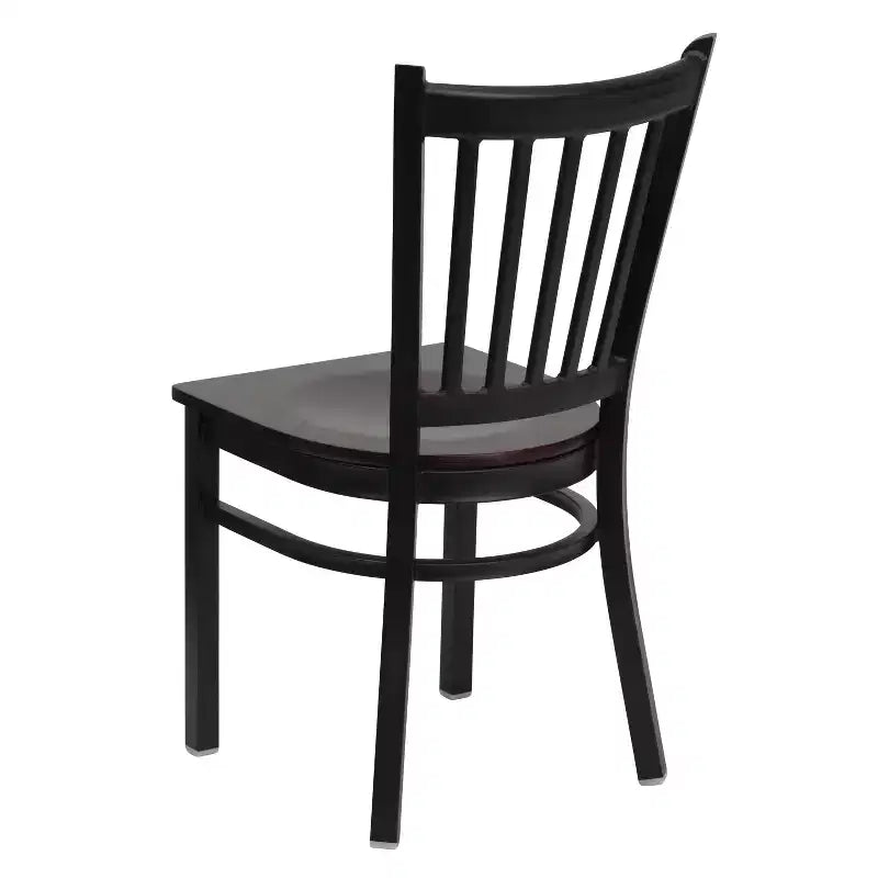 Flash Furniture Black Vertical Back Metal Restaurant Chair