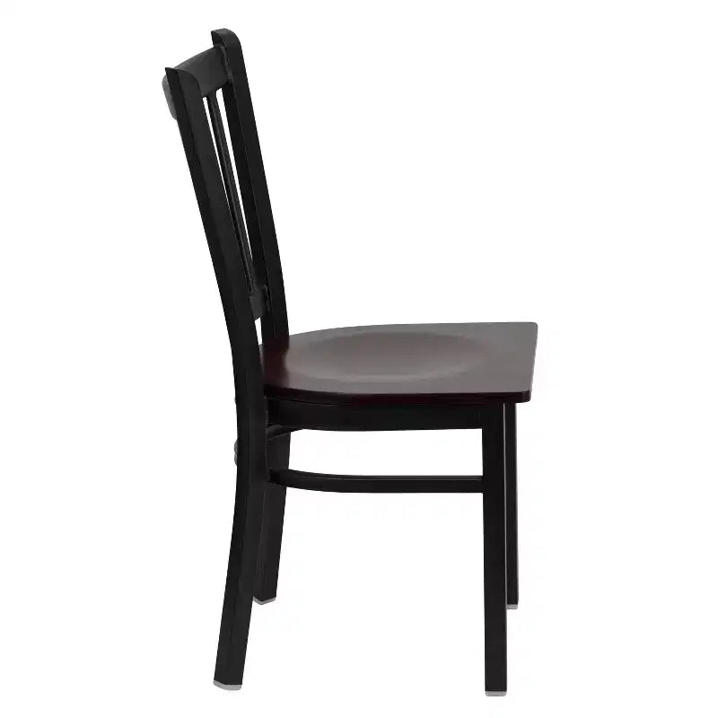 Flash Furniture Black Vertical Back Metal Restaurant Chair