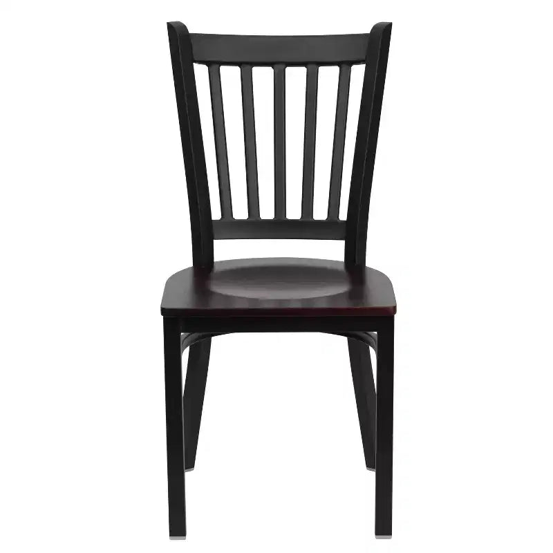Flash Furniture Black Vertical Back Metal Restaurant Chair