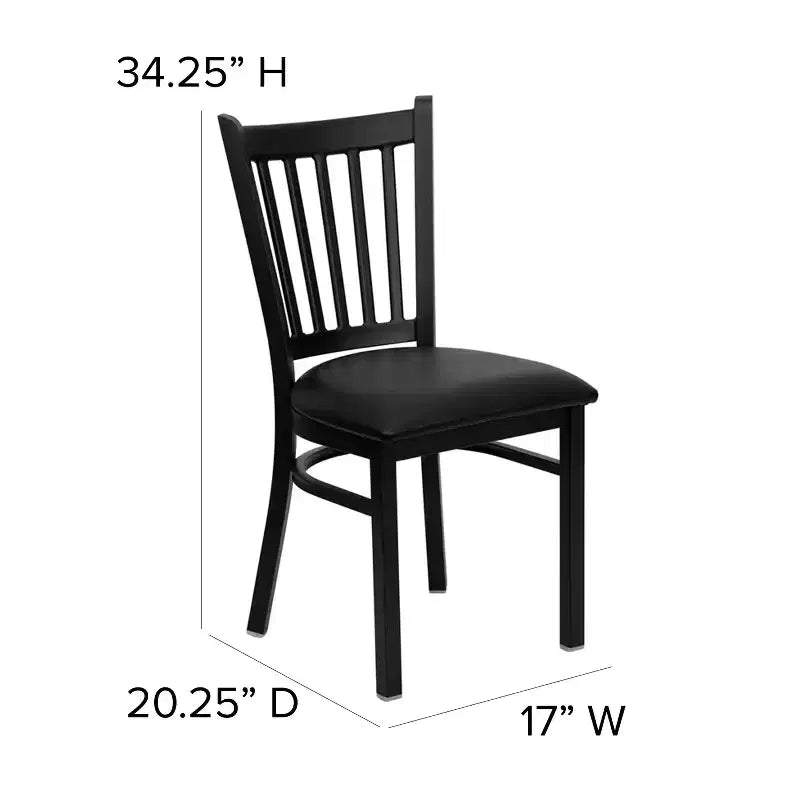 Flash Furniture Black Vertical Back Metal Restaurant Chair